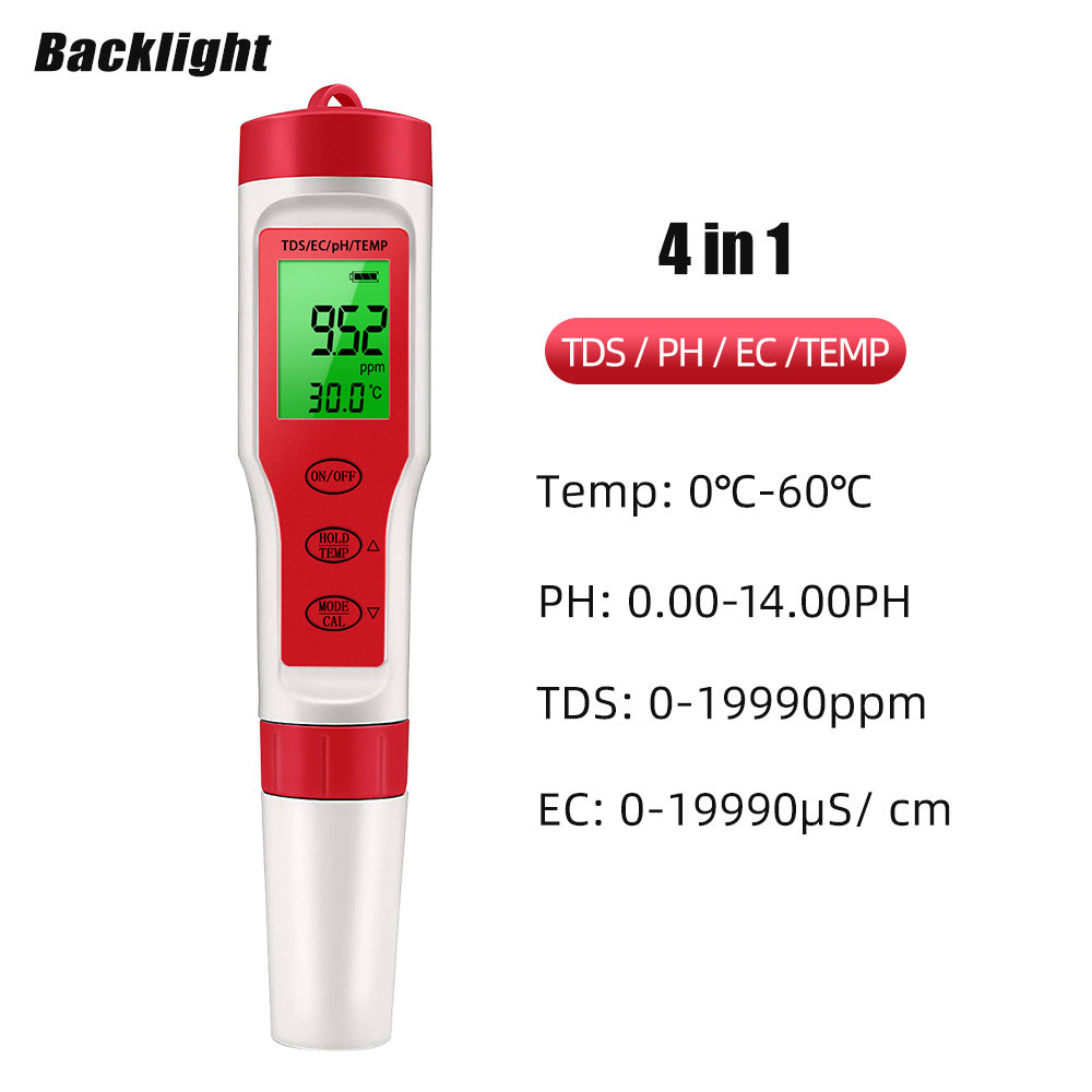4 IN 1 TDS PH Meter PH/TDS/EC/ - đánh giá và giá Ph Meter Digital Water Tester
