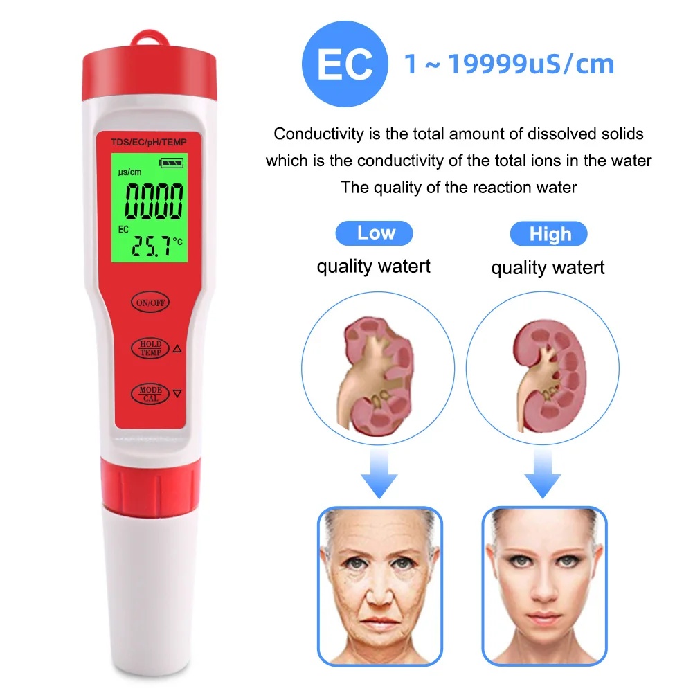 4 IN 1 TDS PH Meter PH/TDS/EC/ - đánh giá và giá Ph Meter Digital Water Tester